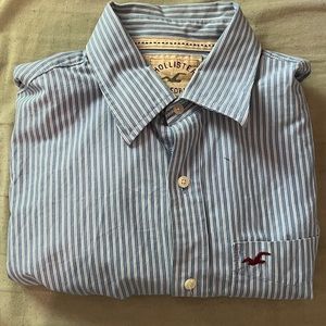 Blue stripe Hollister mens button up
